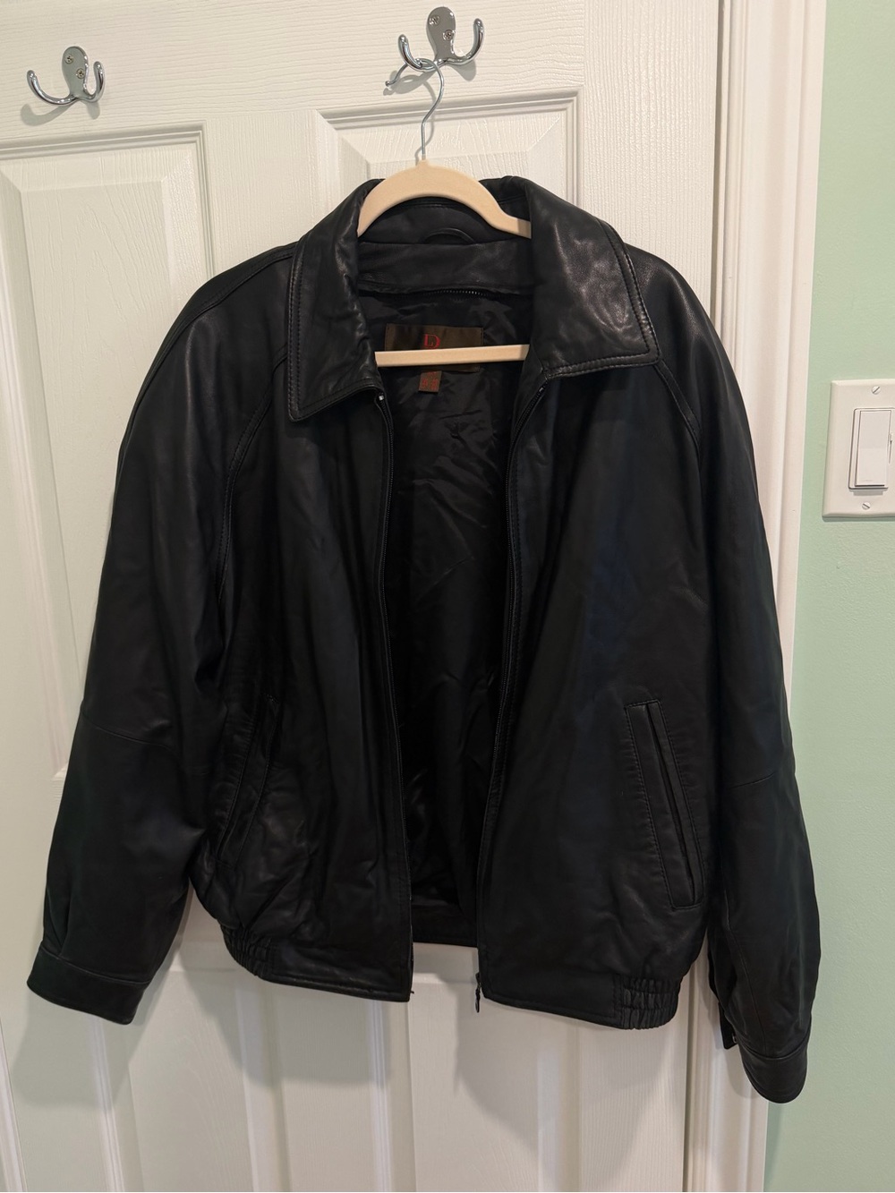 Danier Leather Black Bomber Jacket